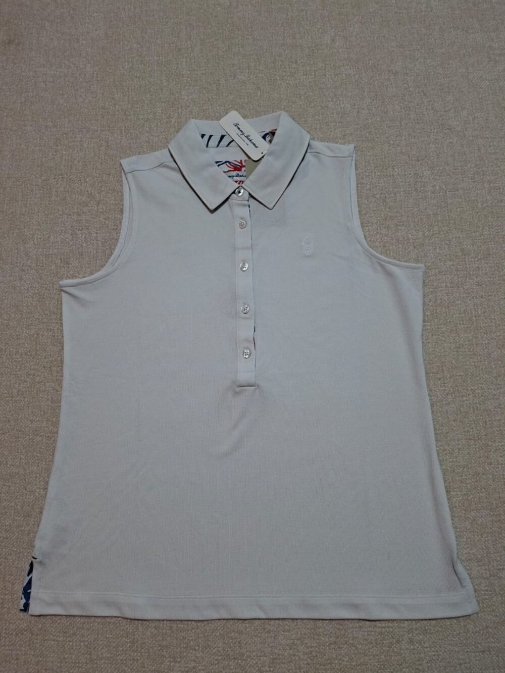 NWT Tommy Bahama Paradise Pique Sleeveless Polo White Top M - Picture 2 of 14